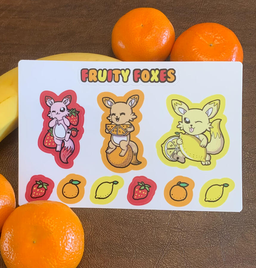 Fruity Foxes Sticker Sheet 1
