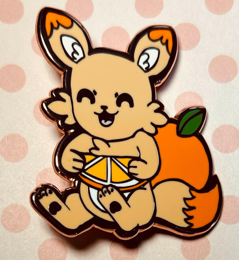 Orange Fox Pin