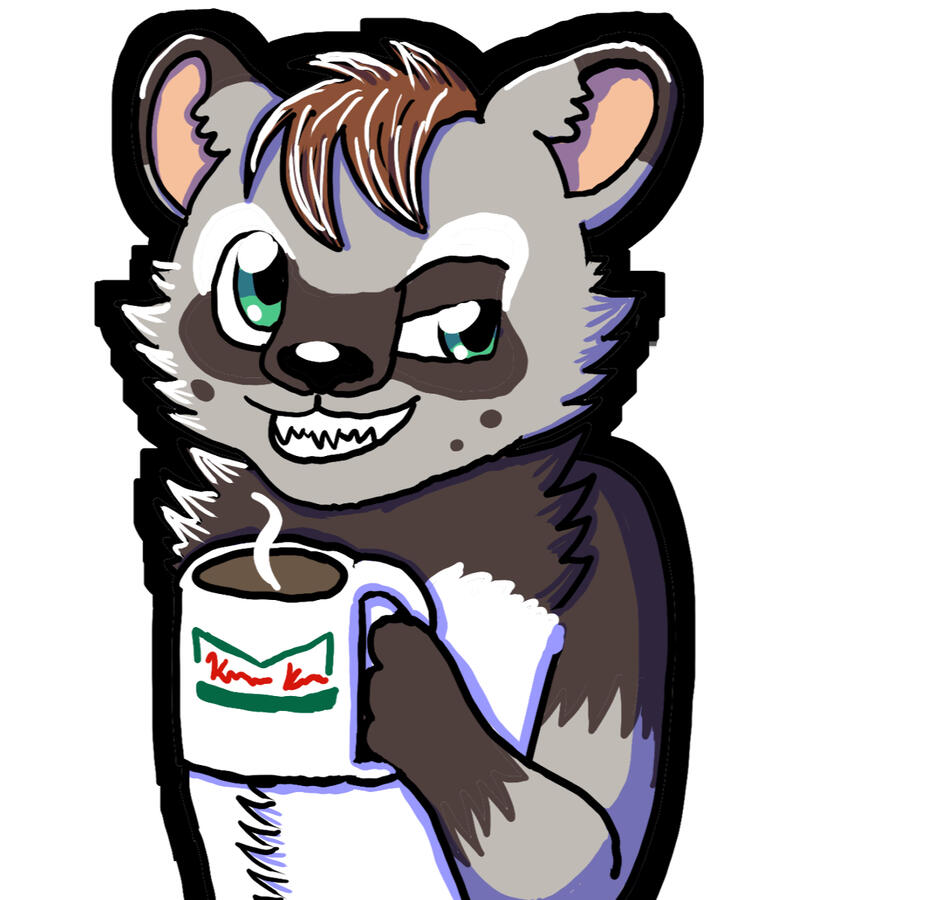 Raccoon With Coffee Commission