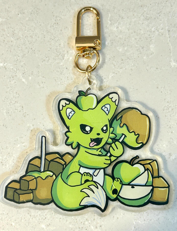 Caramel Apple Fox Keychain